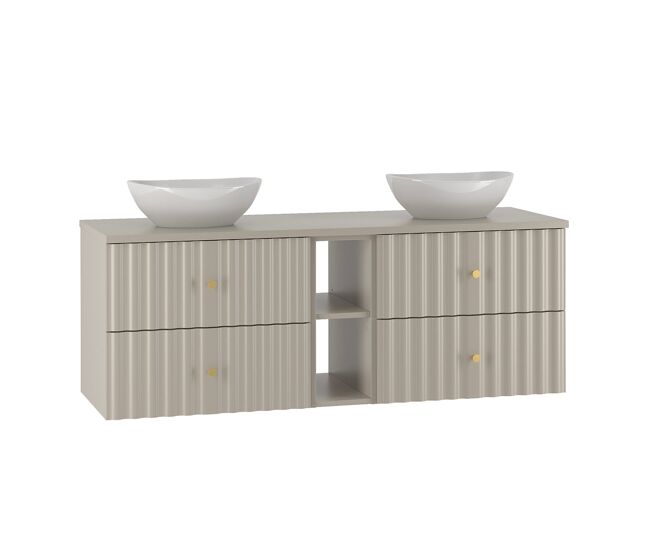 Mueble doble lavabo 140cm 2 compartimientos izae cachemira