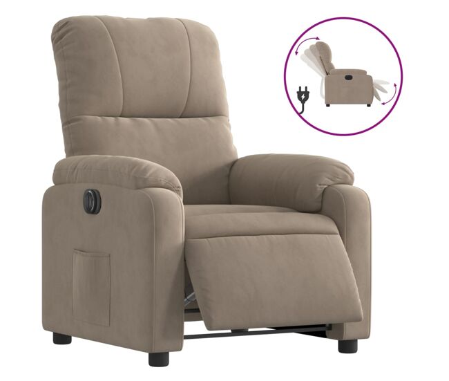 Vidaxl sillón reclinable eléctrico tela de microfibra gris taupe