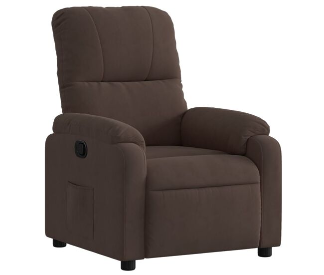Vidaxl sillón reclinable tela de microfibra marrón
