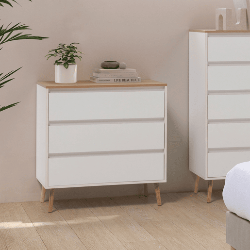 Cômoda Desi 3 gavetas cor Branco