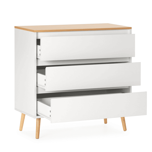 Cômoda Desi 3 gavetas cor Branco