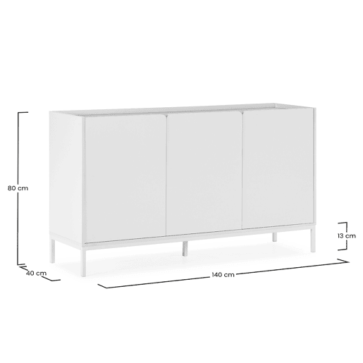 Aparador Curva 3 portas cor Branco