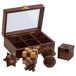 Juego de 6 juegos de rompecabezas en caja de madera Juego de 6 juegos de rompecabezas en caja de madera Marrón