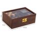 Juego de 6 juegos de rompecabezas en caja de madera Juego de 6 juegos de rompecabezas en caja de madera Marrón