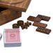 Juego 5 en 1 (3 en línea+Dominó+dados) en caja de madera Juego 5 en 1 (3 en línea+Dominó+dados) en caja de madera Marron