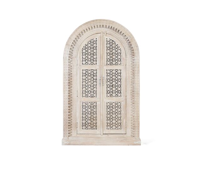 Mueble de madera de mango blanco decapado 180x110x50