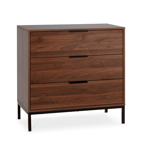 Cômoda Auri 3 gavetas cor Nogueira