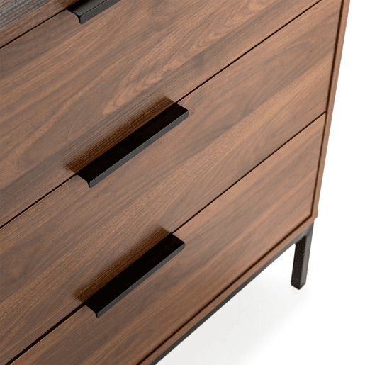 Cômoda Auri 3 gavetas cor Nogueira