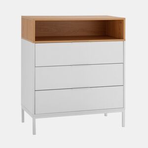Cômoda Nieve 3 gavetas cor Branco
