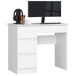 Escritorio de ordenador AKORD A7 izquierda 4 cajones 90x50 Escritorio de ordenador AKORD A7 izquierda 4 cajones 90x50 Blanco