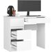 Escritorio de ordenador AKORD A7 izquierda 4 cajones 90x50 Escritorio de ordenador AKORD A7 izquierda 4 cajones 90x50 Blanco