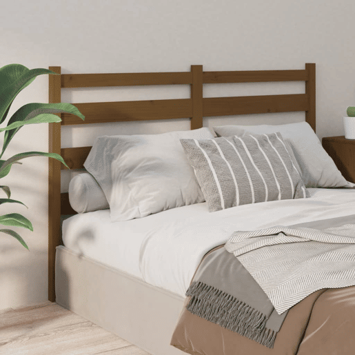 vidaXL Cabeceira de cama 186x4x100 cm pinho maciço castanho mel