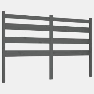vidaXL Cabeceira de cama 126x4x100 cm pinho maciço cinzento