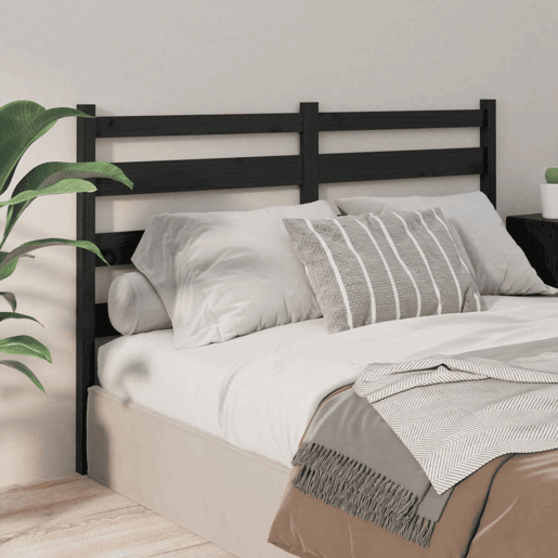 vidaXL Cabeceira de cama 206x4x100 cm pinho maciço preto vidaXL Cabeceira de cama 206x4x100 cm pinho maciço preto