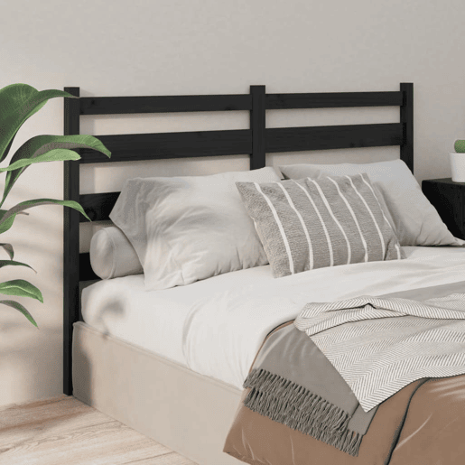 vidaXL Cabeceira de cama 166x4x100 cm pinho maciço preto vidaXL Cabeceira de cama 166x4x100 cm pinho maciço preto