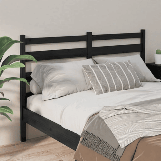 vidaXL Cabeceira de cama 166x4x100 cm pinho maciço preto vidaXL Cabeceira de cama 166x4x100 cm pinho maciço preto