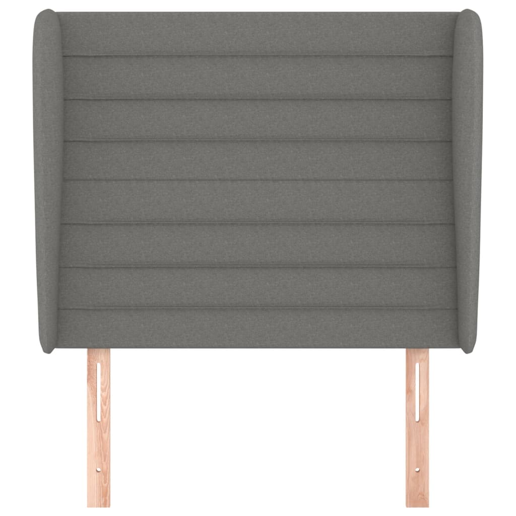 Cabecero con orejas de tela gris oscuro 83x23x118/128 cm
