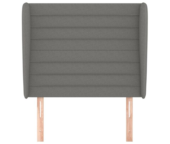 Cabecero con orejas de tela gris oscuro 83x23x118/128 cm