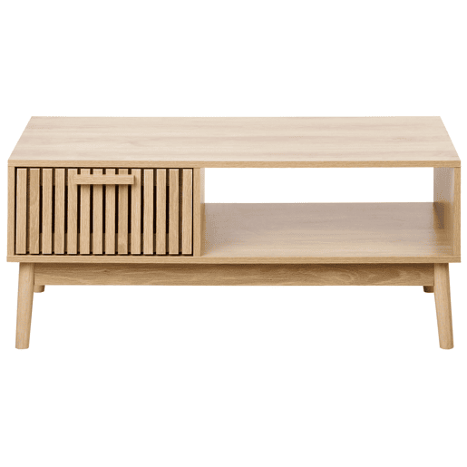 Mesa de centro LYNWOOD Castanho claro com arrumação
