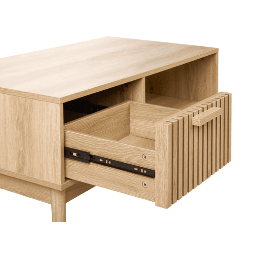 Mesa de centro LYNWOOD Castanho claro com arrumação