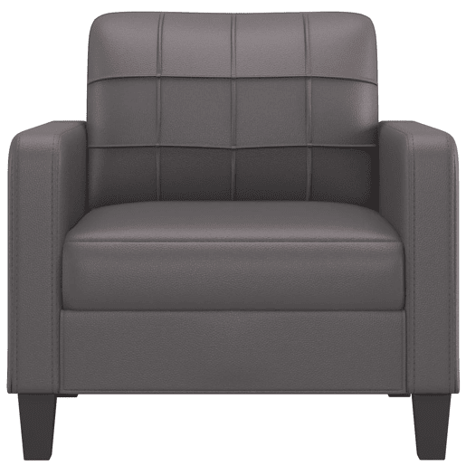 vidaXL Poltrona 60 cm couro artificial cinzento vidaXL Poltrona 60 cm couro artificial cinzento