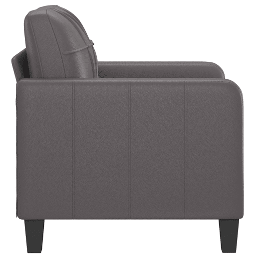 vidaXL Poltrona 60 cm couro artificial cinzento vidaXL Poltrona 60 cm couro artificial cinzento