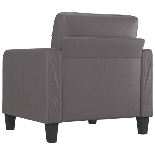 vidaXL Poltrona 60 cm couro artificial cinzento vidaXL Poltrona 60 cm couro artificial cinzento