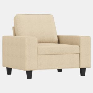 vidaXL Poltrona 60 cm tecido cor creme