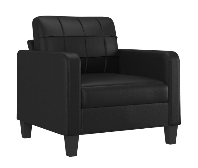 Vidaxl sillón cuero sintético negro 60 cm