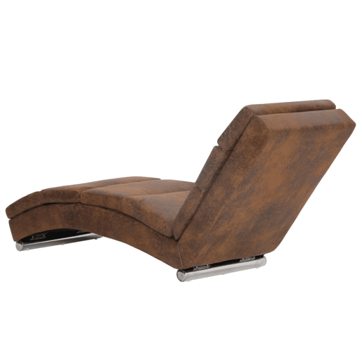 vidaXL Chaise longue camurça artificial castanho vidaXL Chaise longue camurça artificial castanho