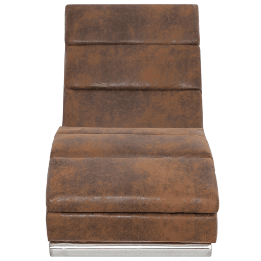 vidaXL Chaise longue camurça artificial castanho vidaXL Chaise longue camurça artificial castanho