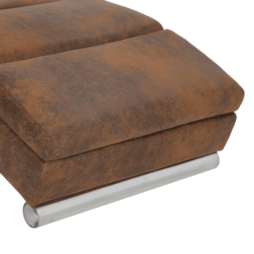 vidaXL Chaise longue camurça artificial castanho vidaXL Chaise longue camurça artificial castanho