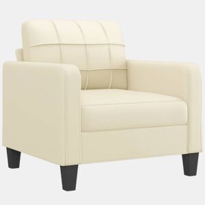 vidaXL Poltrona 60 cm couro artificial creme