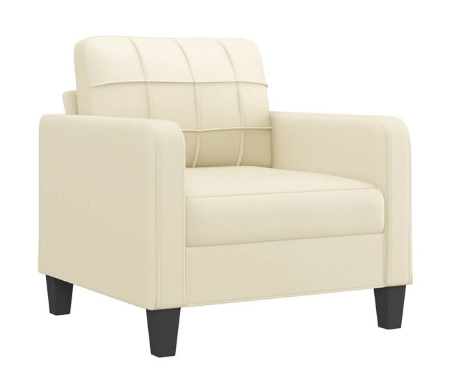 Vidaxl sillón cuero sintético crema 60 cm