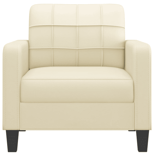 vidaXL Poltrona 60 cm couro artificial creme vidaXL Poltrona 60 cm couro artificial creme