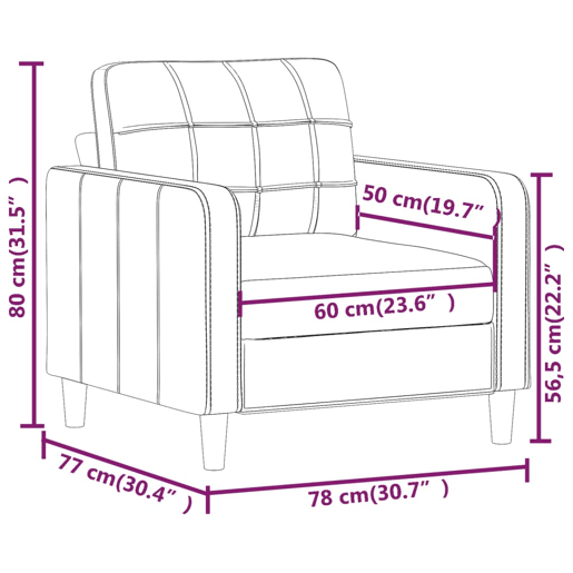 vidaXL Poltrona 60 cm couro artificial creme vidaXL Poltrona 60 cm couro artificial creme