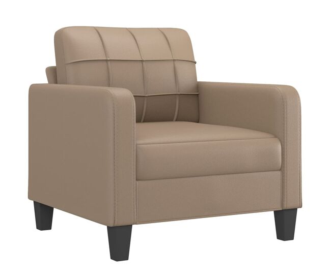 Vidaxl sillón cuero sintético color capuchino 60 cm