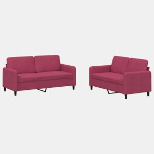 vidaXL 2 pcs conjunto de sofás veludo vermelho-tinto