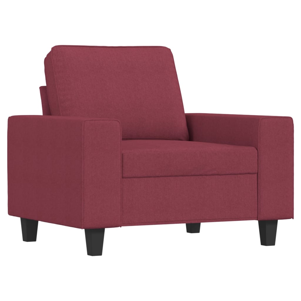 Vidaxl sillón de tela rojo tinto 60 cm