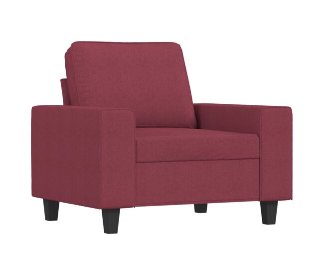 Vidaxl sillón de tela rojo tinto 60 cm