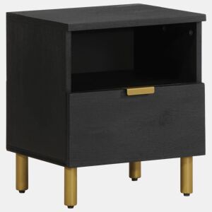 vidaXL Mesa de cabeceira 40x33x46 cm derivados de madeira preto