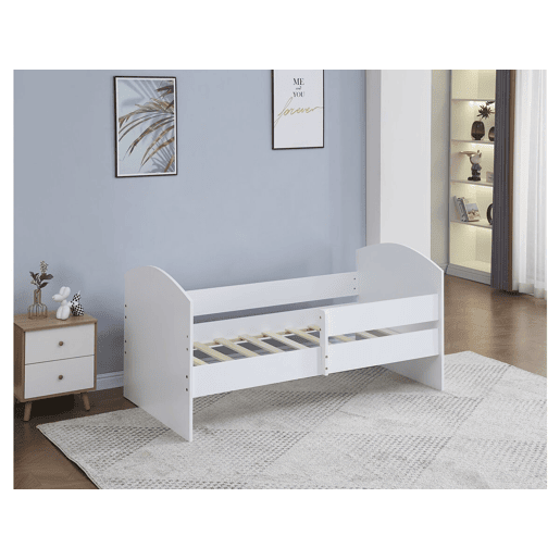 Cama infantil com barreira Victoria - Madeira - Branca - 80 x 160 cm