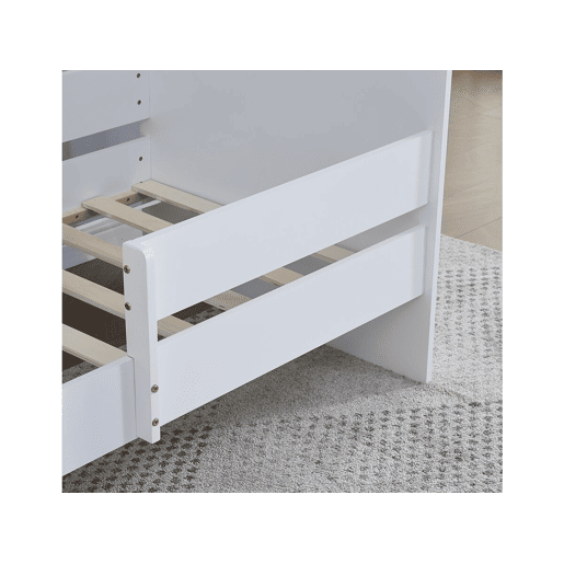 Cama infantil com barreira Victoria - Madeira - Branca - 80 x 160 cm