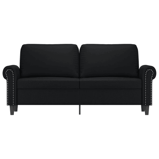 vidaXL Sofá de 2 lugares 140 cm couro artificial preto