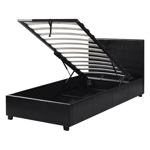 Cama com baú Carla - 90 x 190 cm - Preto