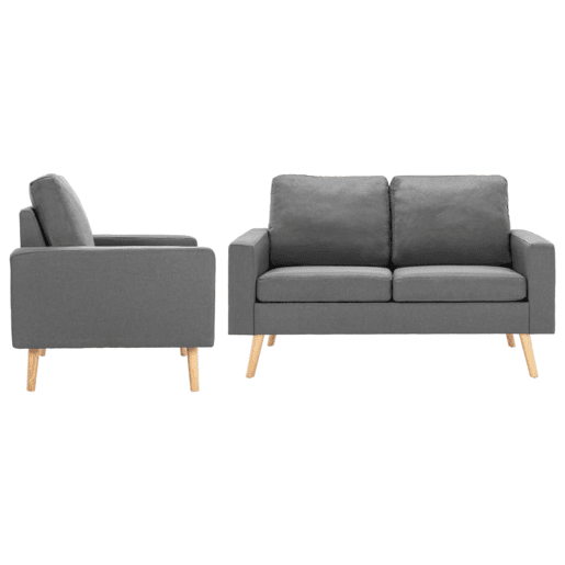 vidaXL 2 pcs conjunto de sofás tecido cinzento-claro vidaXL 2 pcs conjunto de sofás tecido cinzento-claro