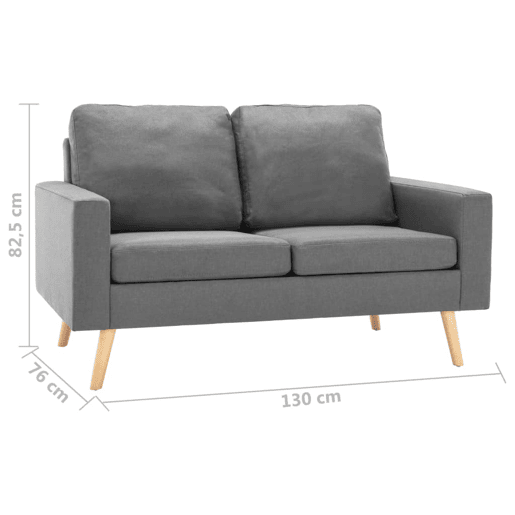 vidaXL 2 pcs conjunto de sofás tecido cinzento-claro vidaXL 2 pcs conjunto de sofás tecido cinzento-claro
