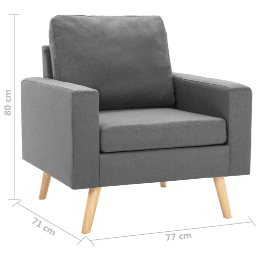 vidaXL 2 pcs conjunto de sofás tecido cinzento-claro vidaXL 2 pcs conjunto de sofás tecido cinzento-claro