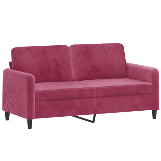 vidaXL 2 pcs conjunto de sofás com almofadas veludo vermelho-tinto vidaXL 2 pcs conjunto de sofás com almofadas veludo vermelho-tinto