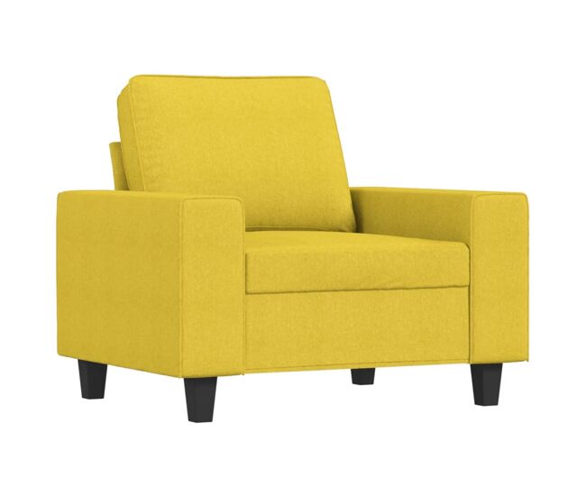 Vidaxl sillón de tela amarillo claro 60 cm